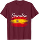 Gandia Spain Flag Espana Espanol Matching Spanish T-Shirt - T-Shirt | Maroon