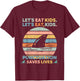 Let's Eat Kids Punctuation Saves Lives Funny Grammar Shark T-Shirt - T-Shirt | Maroon