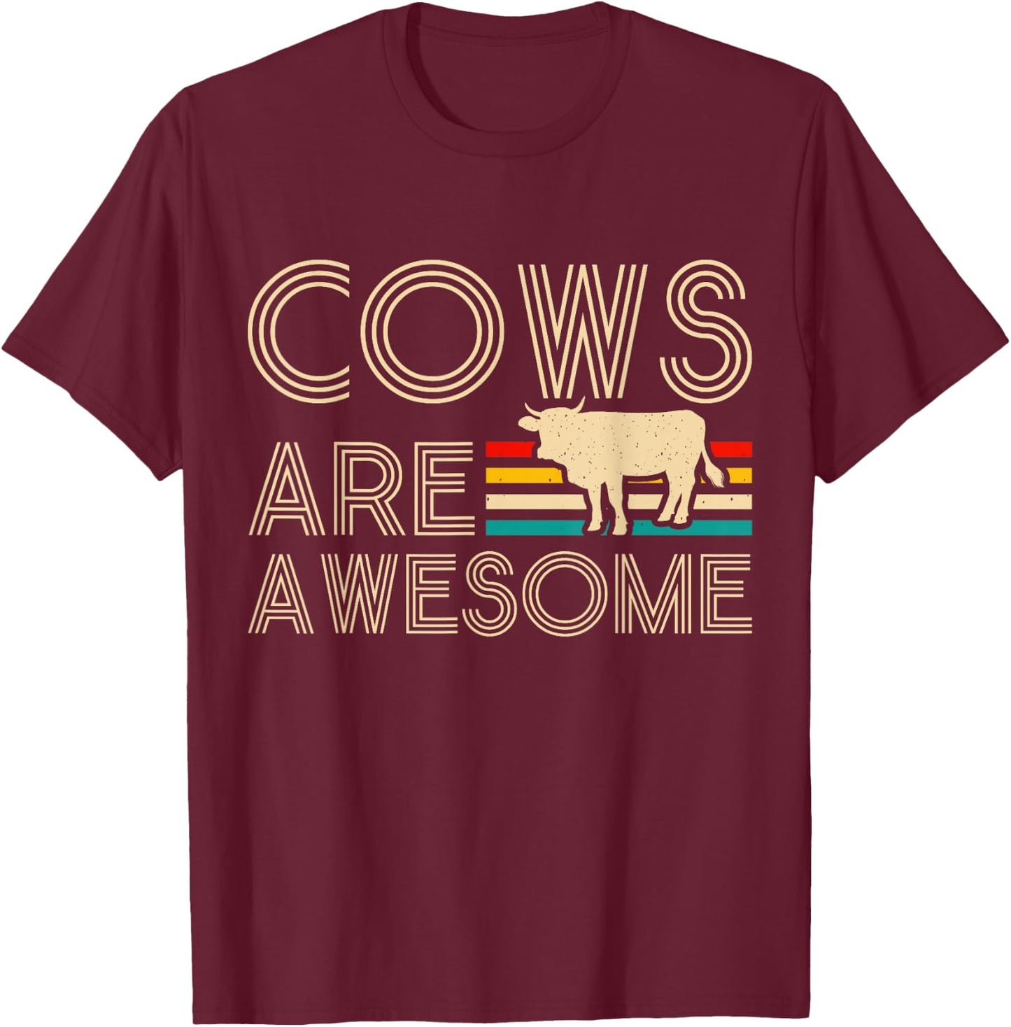 Cows Are Awesome T-Shirt - T-Shirt | Maroon