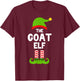 Funny The Goat Elf Christmas Family Party Pajama T-Shirt - T-Shirt | Maroon