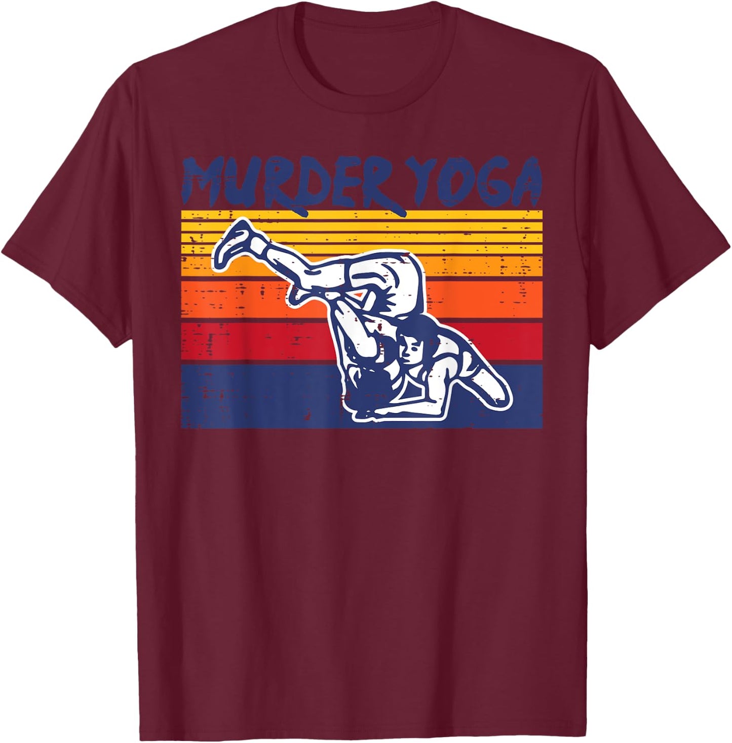 Wrestling Murder Yoga Retro Wrestler Jiu Jitsu Women Men Kid T-Shirt - T-Shirt | Maroon