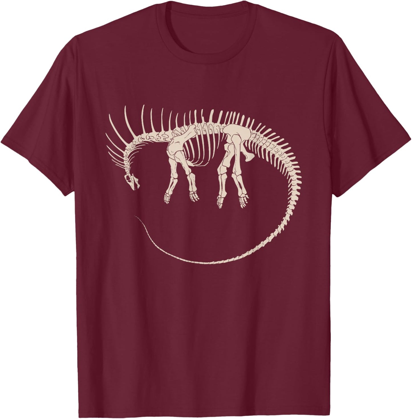 Amargasaurus Fossil Skeleton T-Shirt - T-Shirt | Maroon