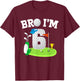 Bro I'm 6 Year Old Golf Theme 6th Birthday Golf Golfer T-Shirt - T-Shirt | Maroon
