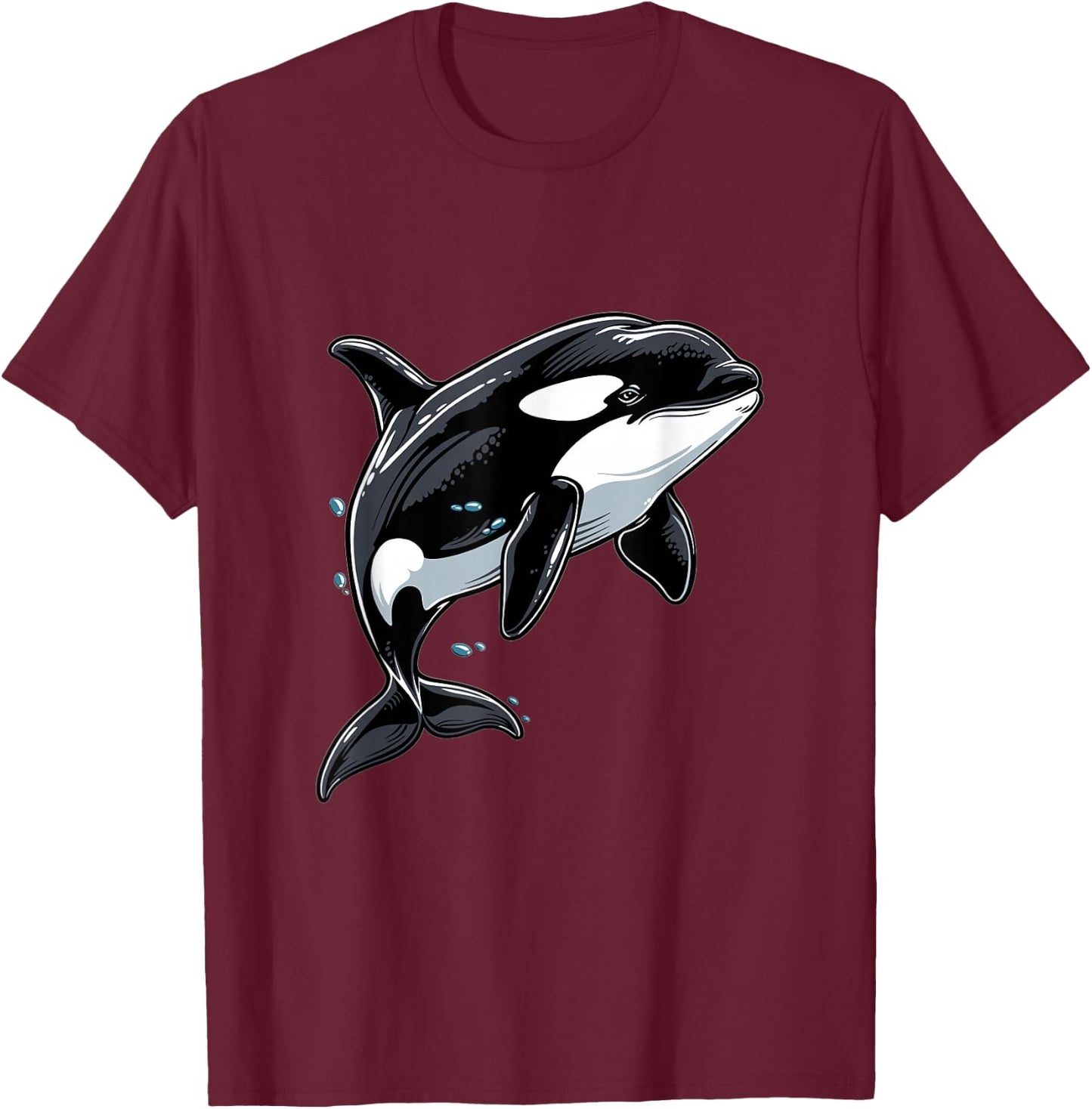 Orca Whale Graphic T-Shirt - T-Shirt | Maroon