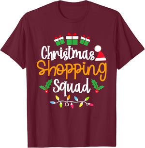 Christmas Shopping Squad Xmas Matching Christmas Family T-Shirt - T-Shirt | Maroon