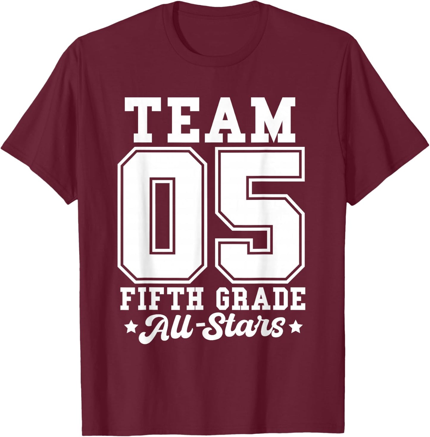 Team 5th Grade All-Stars Back To School Sports Jersey T-Shirt - T-Shirt | Maroon