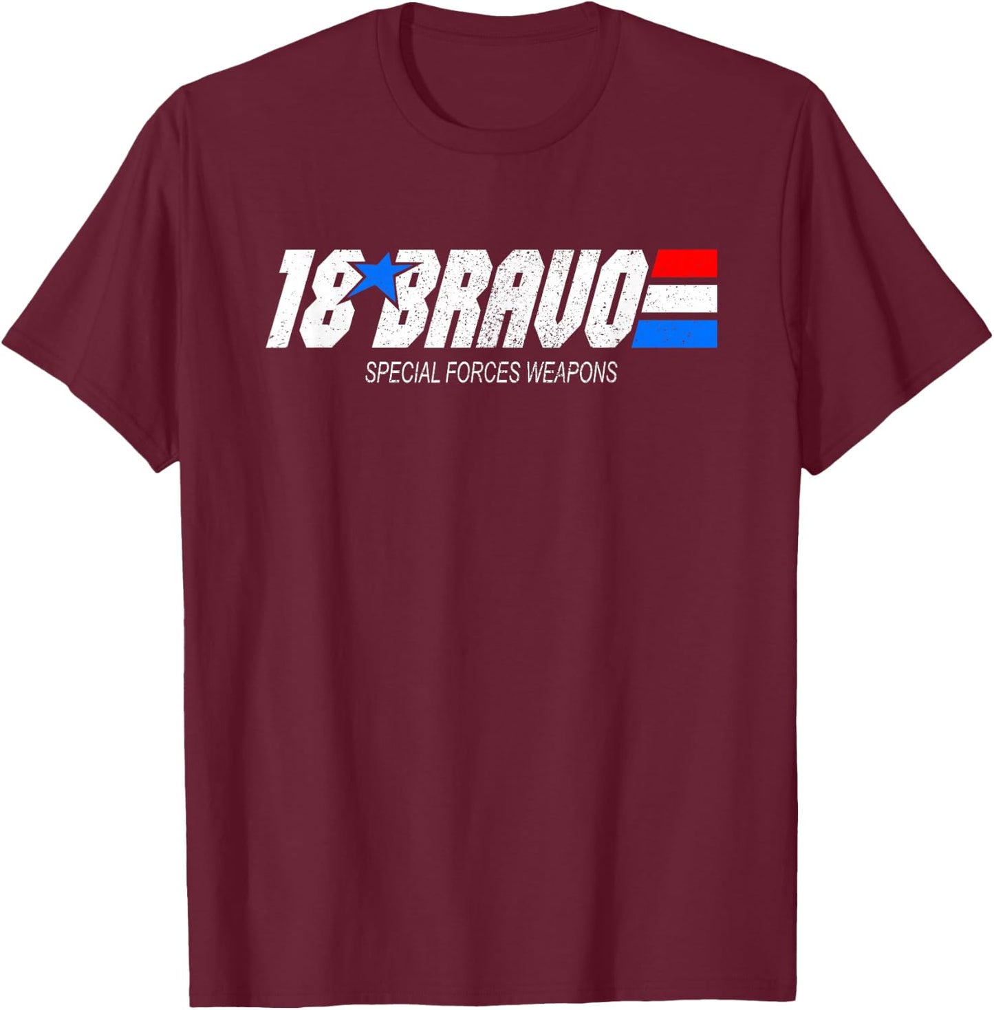18-Bravo Special Forces Weapons Vintage MOS T-Shirt - T-Shirt | Maroon