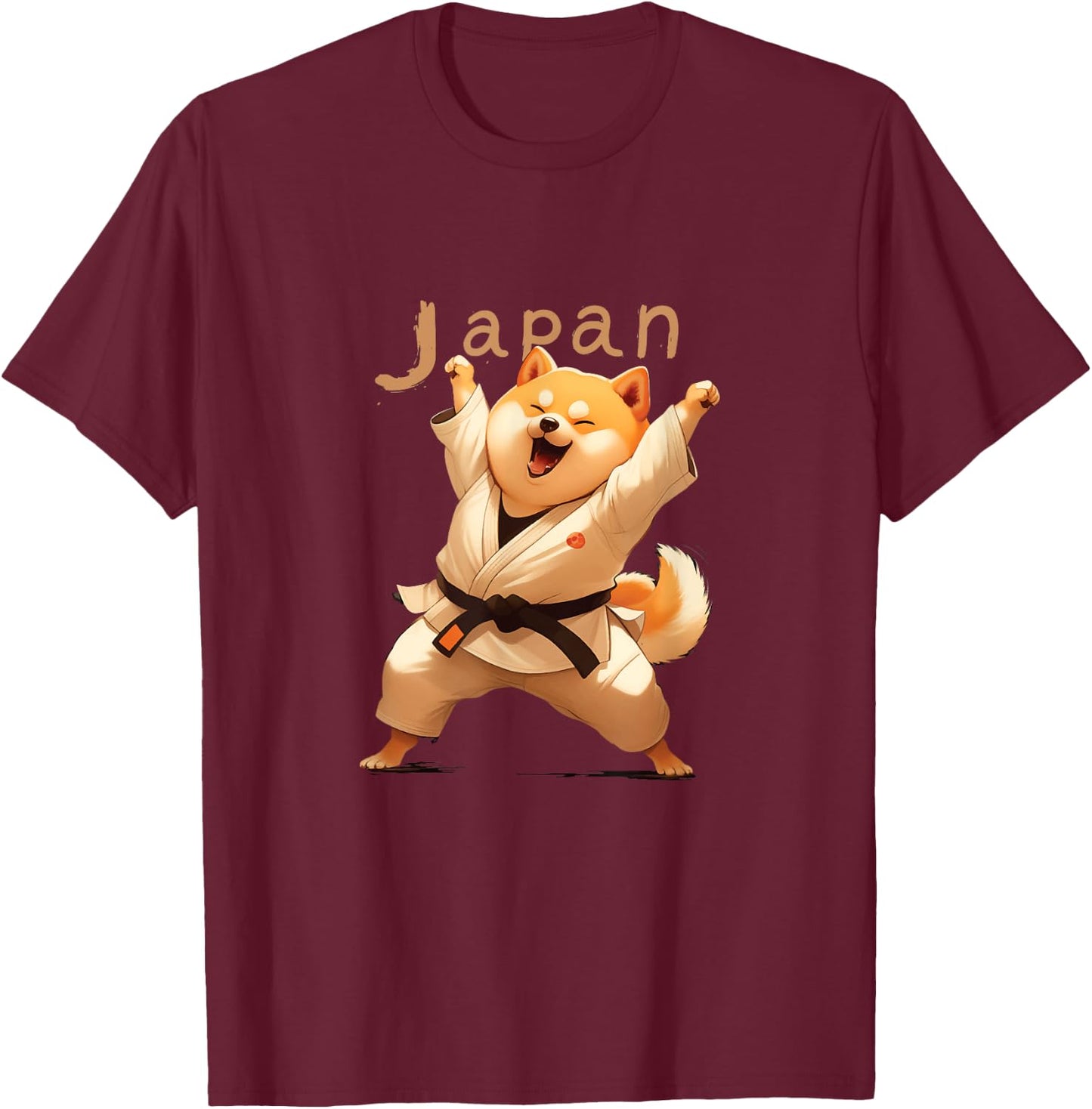 Japanese Judo Shiba Inu - Japan Souvenir T-Shirt - T-Shirt | Maroon