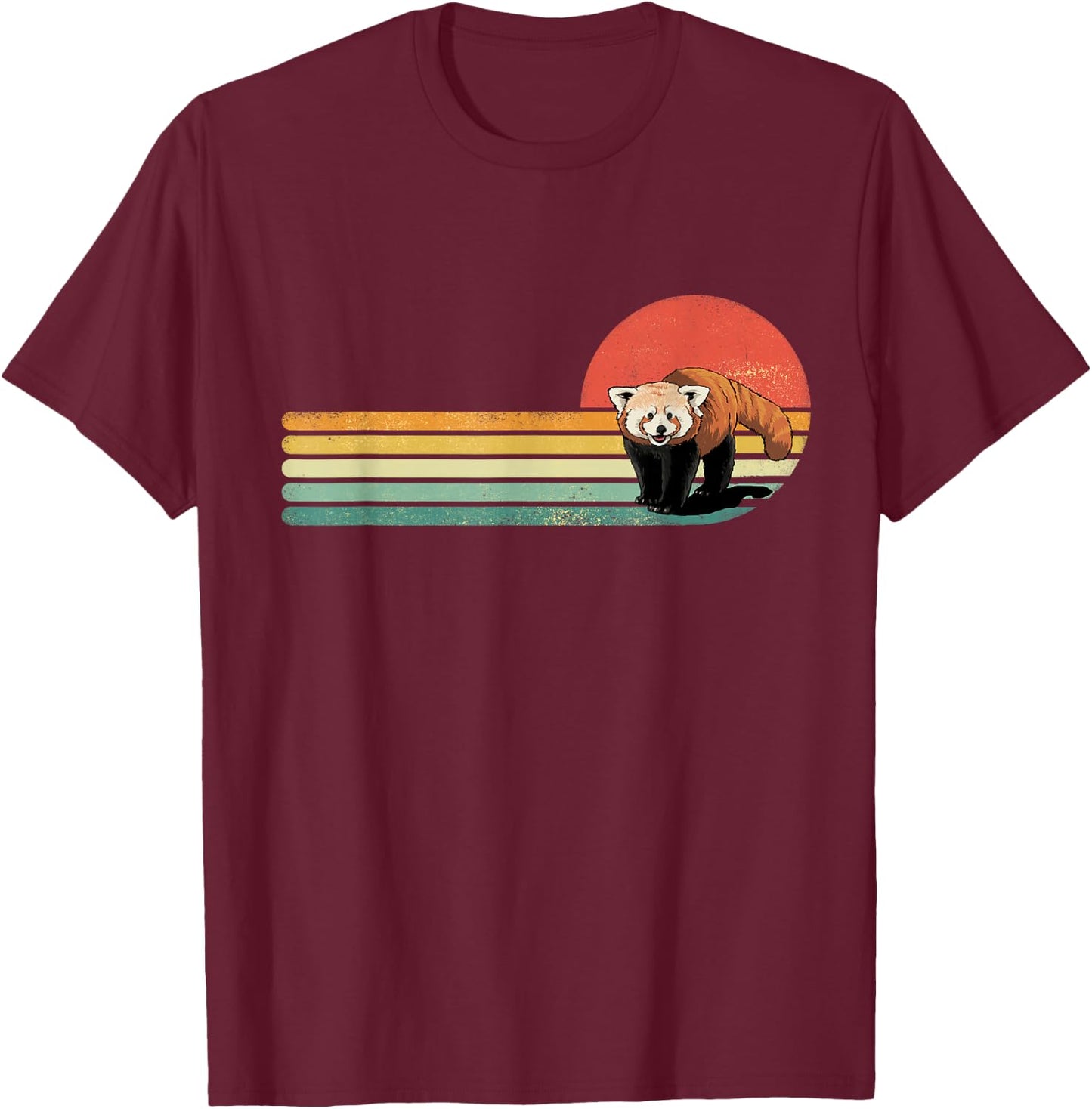 Red Panda Retro Red Panda Zoo Animal Red Panda Lover T-Shirt - T-Shirt | Maroon
