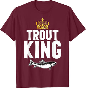 Trout King Trout T-Shirt - T-Shirt | Maroon