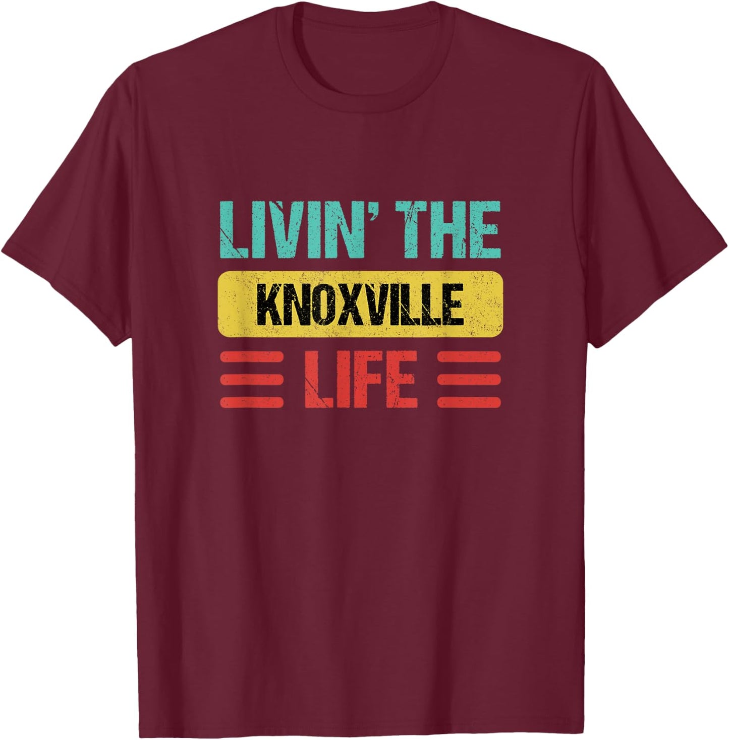 Knoxville Tennessee Shirts & Gifts Knoxville - -Adults, -Kids - Black - Small - Short Sleeve - Cotton, Cotton Blend - Modern Lightweight - - Straight - Imported T-Shirt - T-Shirt | Maroon