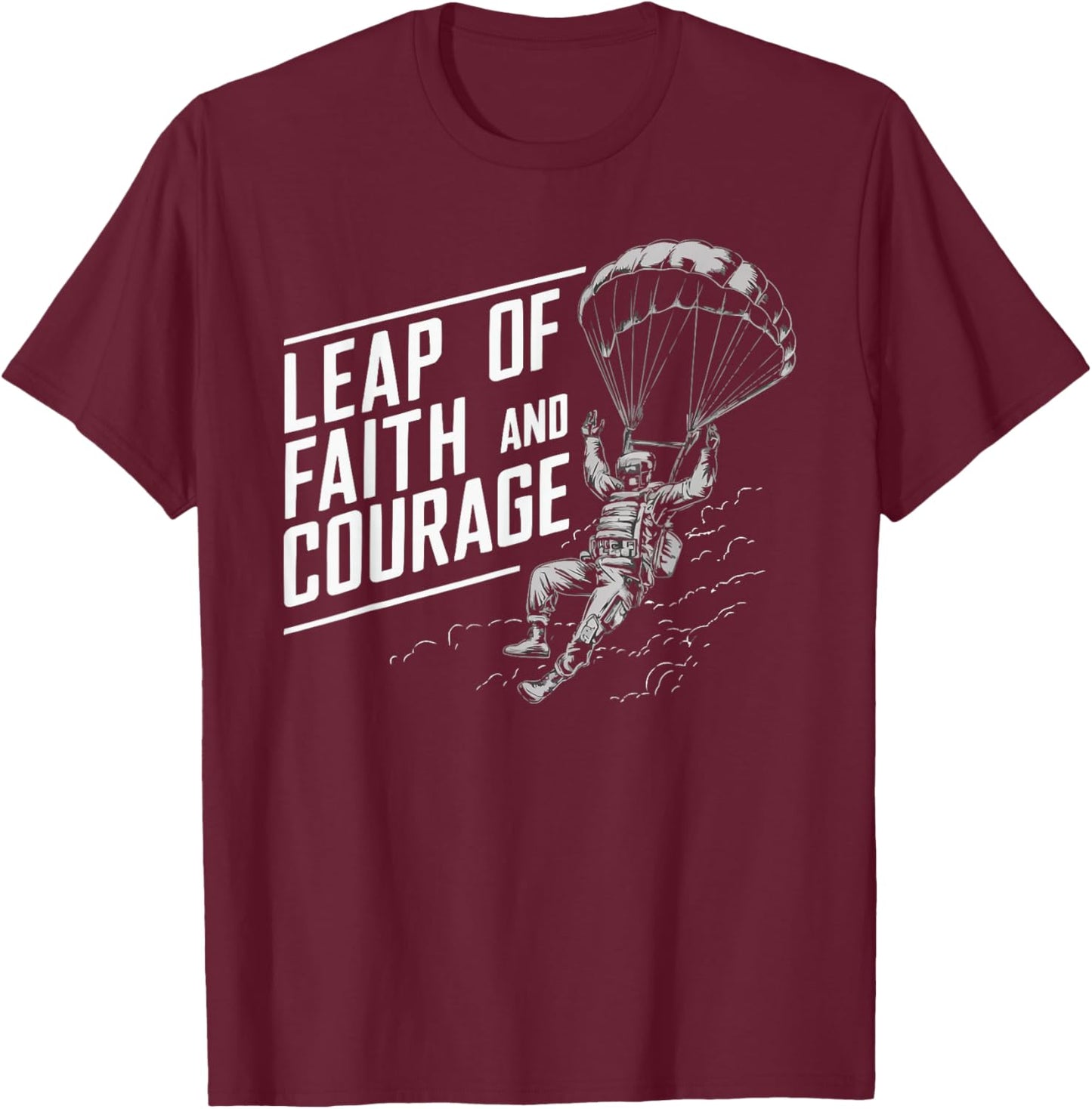 Airborne Paratrooper Military Soldier Parachute T-Shirt - T-Shirt | Maroon