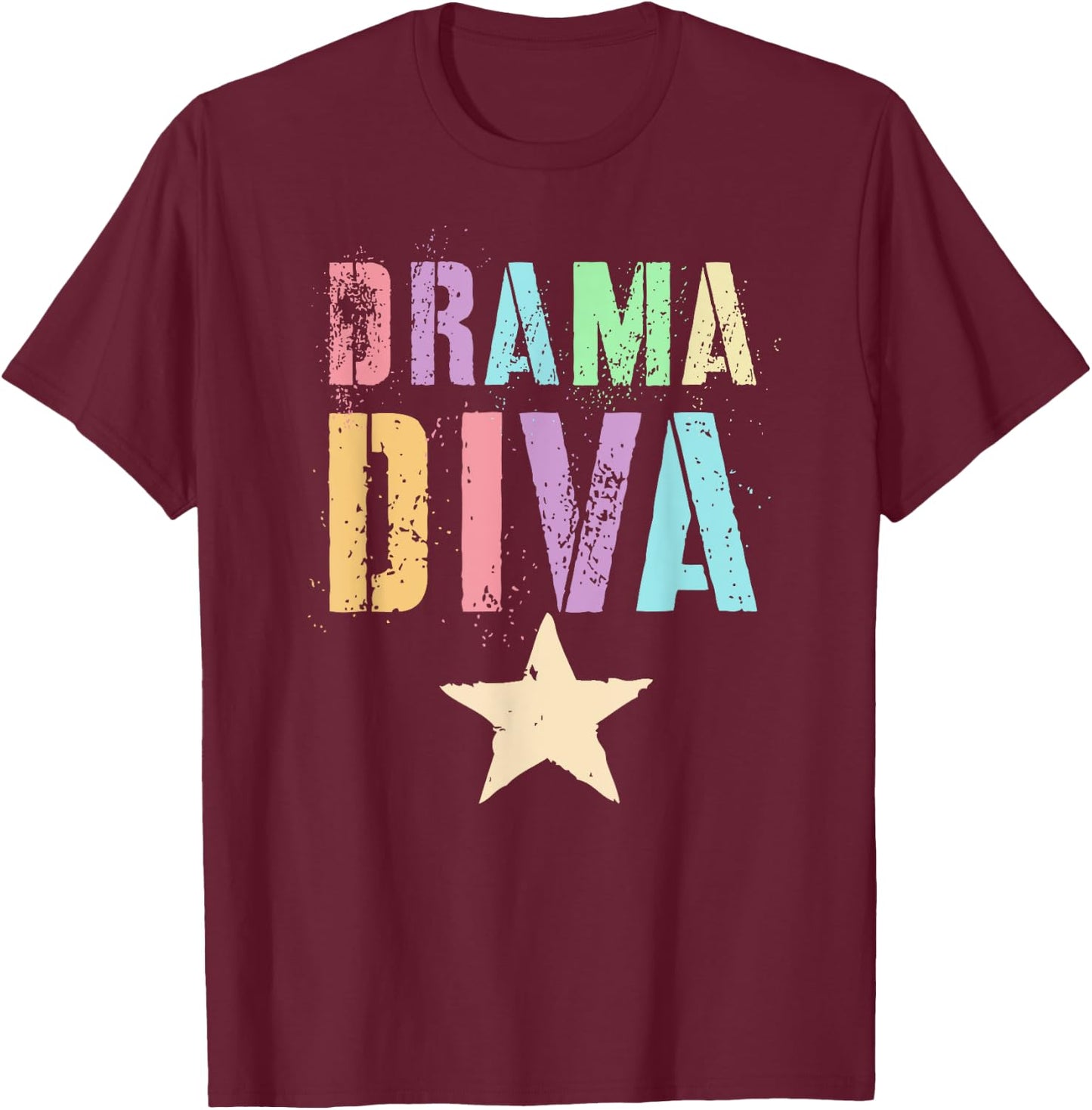 Cute DRAMA DIVA Theater Teacher School Stage Acting Play Gag Women T-Shirt - T-Shirt | Maroon