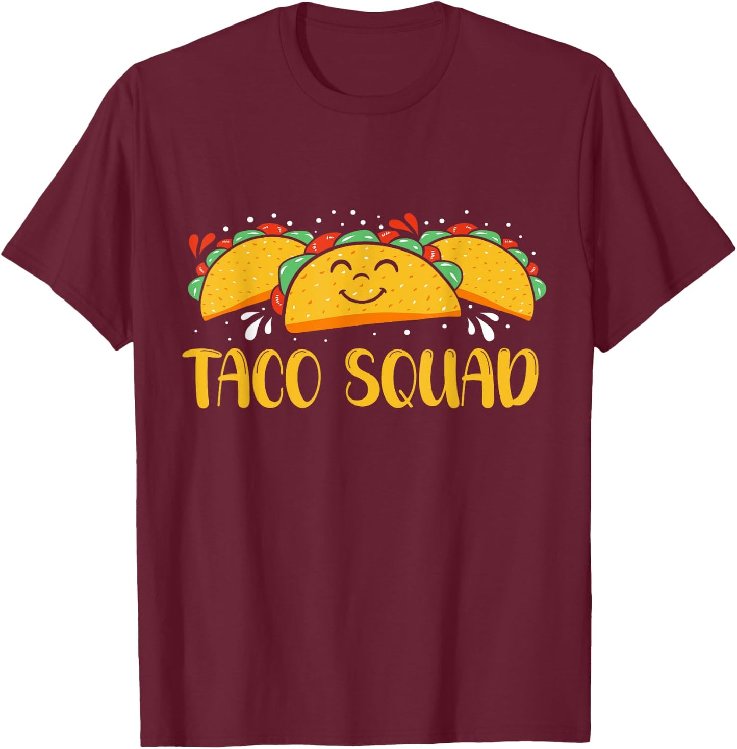 Cool Taco Squad Funny Illustration Men and Women T-Shirt - T-Shirt | Maroon