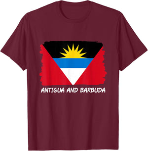 Antigua and Barbuda Flag T-Shirt - T-Shirt | Maroon