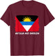 Antigua and Barbuda Flag T-Shirt - T-Shirt | Maroon