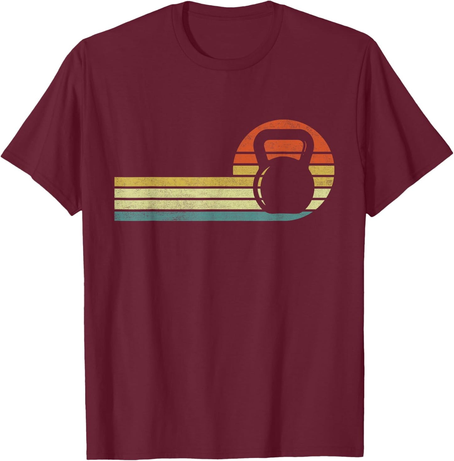 Vintage Kettlebell Workout Strong Gym Fitness T-Shirt - T-Shirt | Maroon