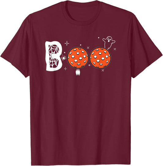 Costume Funny Halloween Pickleball Zero Zero Boo Halloween T T-Shirt - T-Shirt | Maroon
