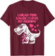 I Wear Pink Love Mommy T-Rex Kids Breast Cancer Toddler Boys T-Shirt - T-Shirt | Maroon