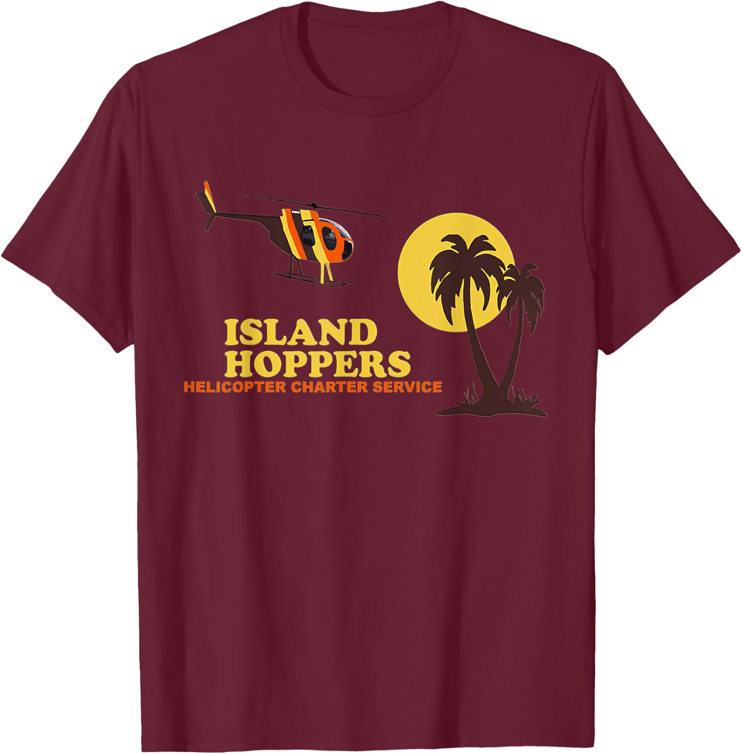 Island Vintage 80s Hoppers T-Shirt - T-Shirt | Maroon