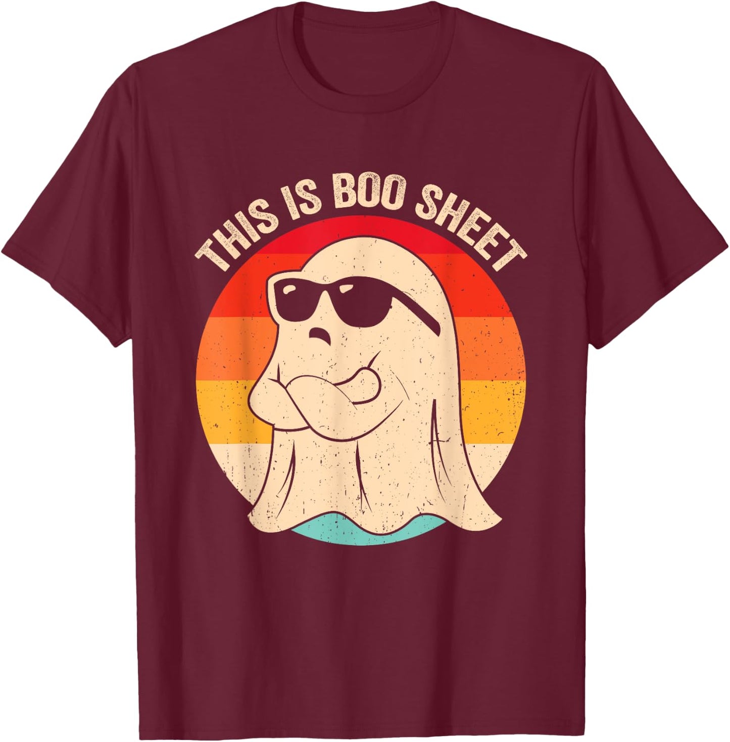 This Is Boo Sheet Ghost Retro Halloween Costume Men Women T-Shirt - T-Shirt | Maroon