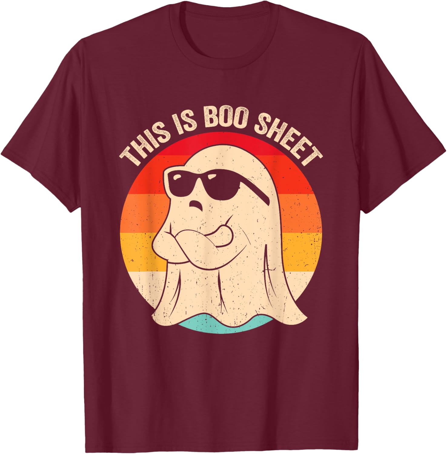 This Is Boo Sheet Ghost Retro Halloween Costume Men Women T-Shirt - T-Shirt | Maroon