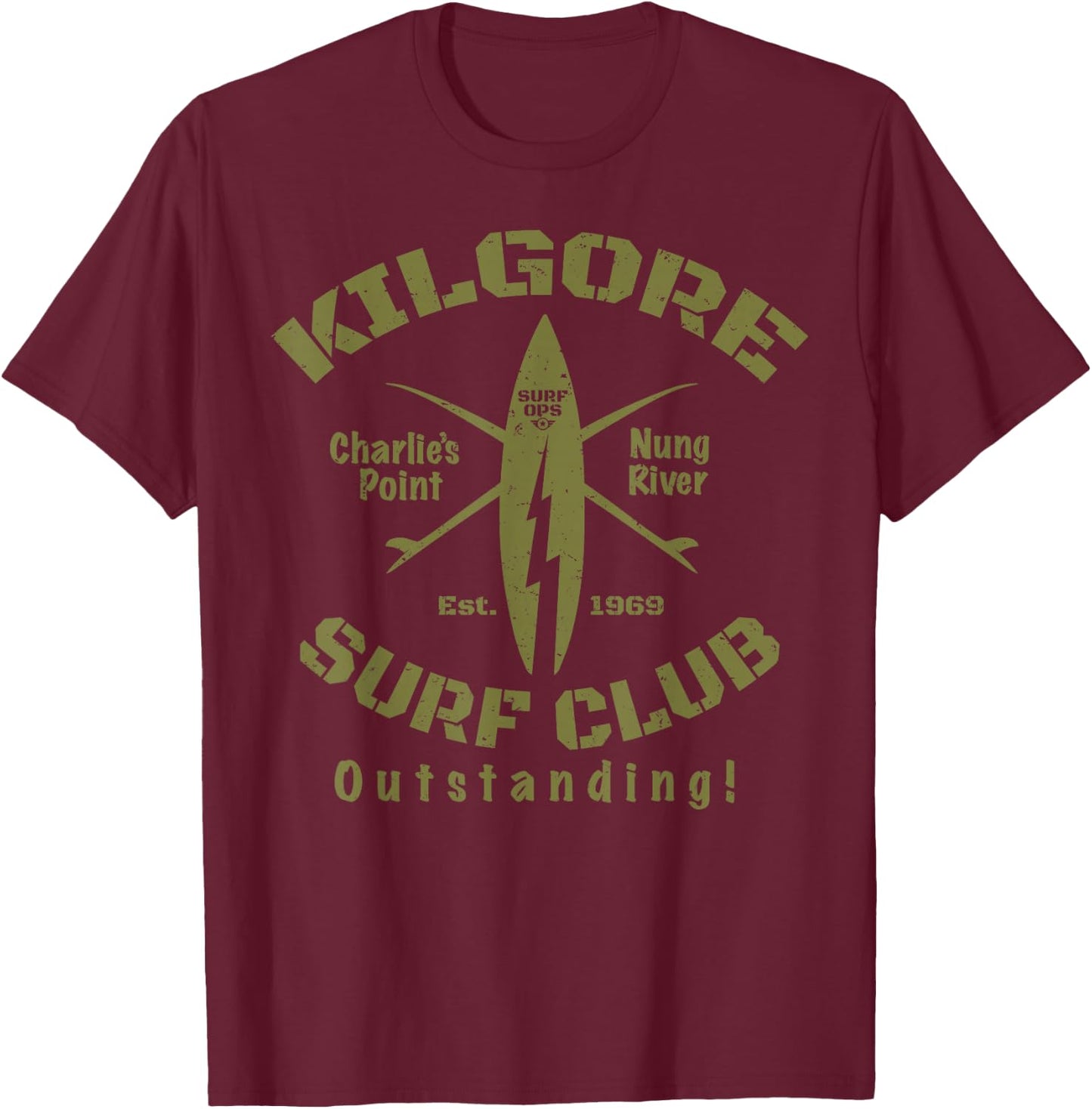 Surf Ops Kilgore Surf Club OUTSTANDING T-Shirt - T-Shirt | Maroon
