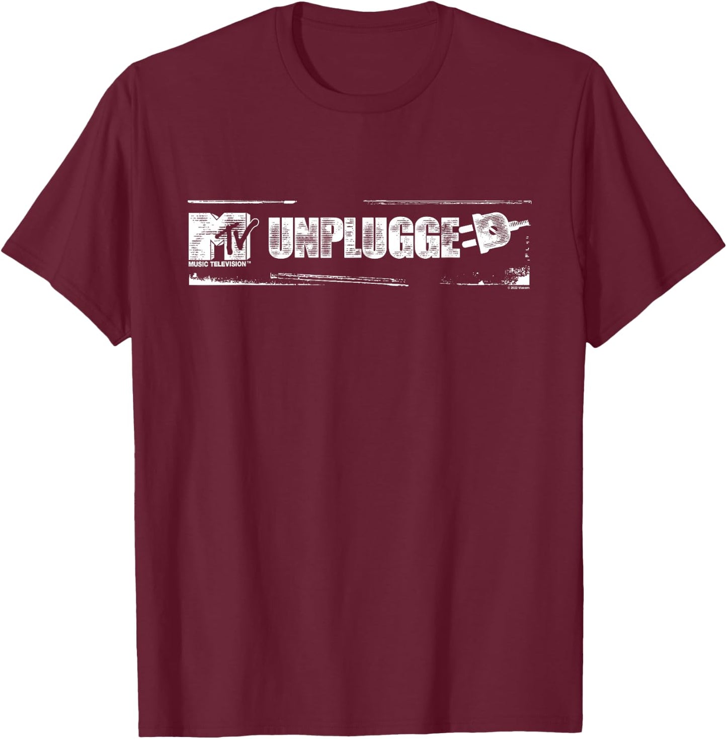 MTV Unplugged Distressed MTV Logo T-Shirt - T-Shirt | Maroon