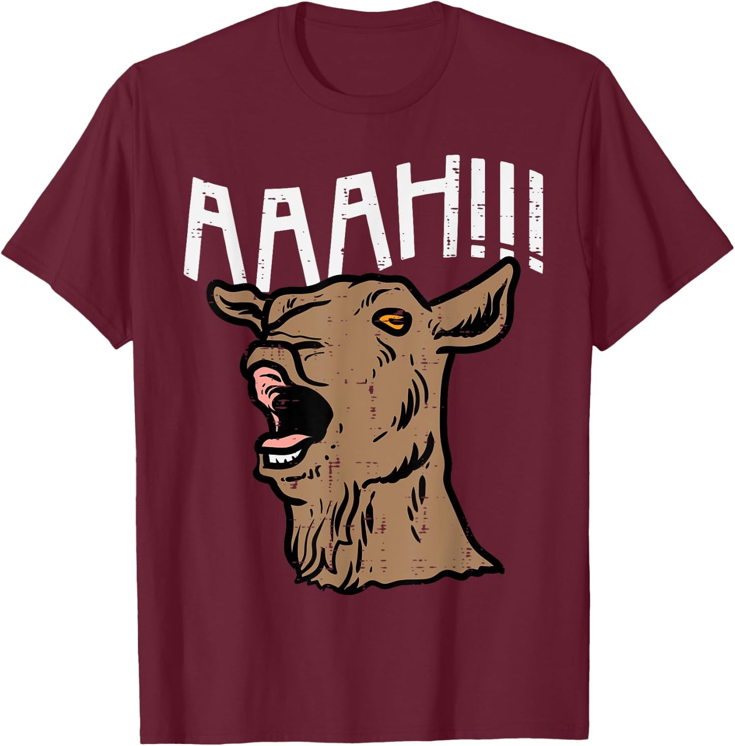 Goat Aaah Bleating Scream Animal Lover Farmer Men Women Kids T-Shirt - T-Shirt | Maroon