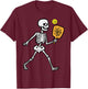 Halloween Skeleton Pickle Ball Costume Sports Women Kids Men T-Shirt - T-Shirt | Maroon
