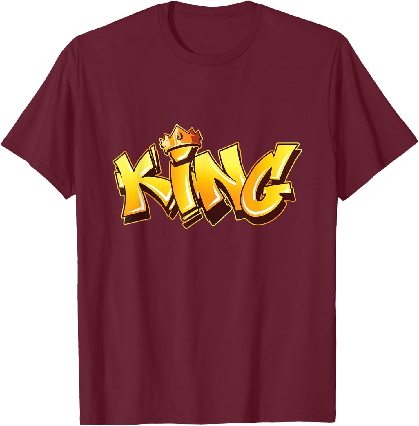 King Graffiti Art Street Art Urban Style Spray Paint Hip Hop T-Shirt - T-Shirt | Maroon