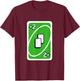 UNO - Green Draw Two Card T-Shirt - T-Shirt | Maroon