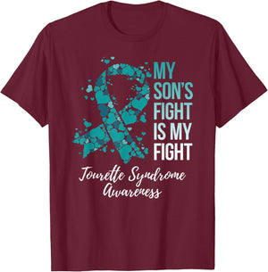 My Son’s Fight Is My fight Tourette Syndrome Awareness T-Shirt - T-Shirt | Maroon