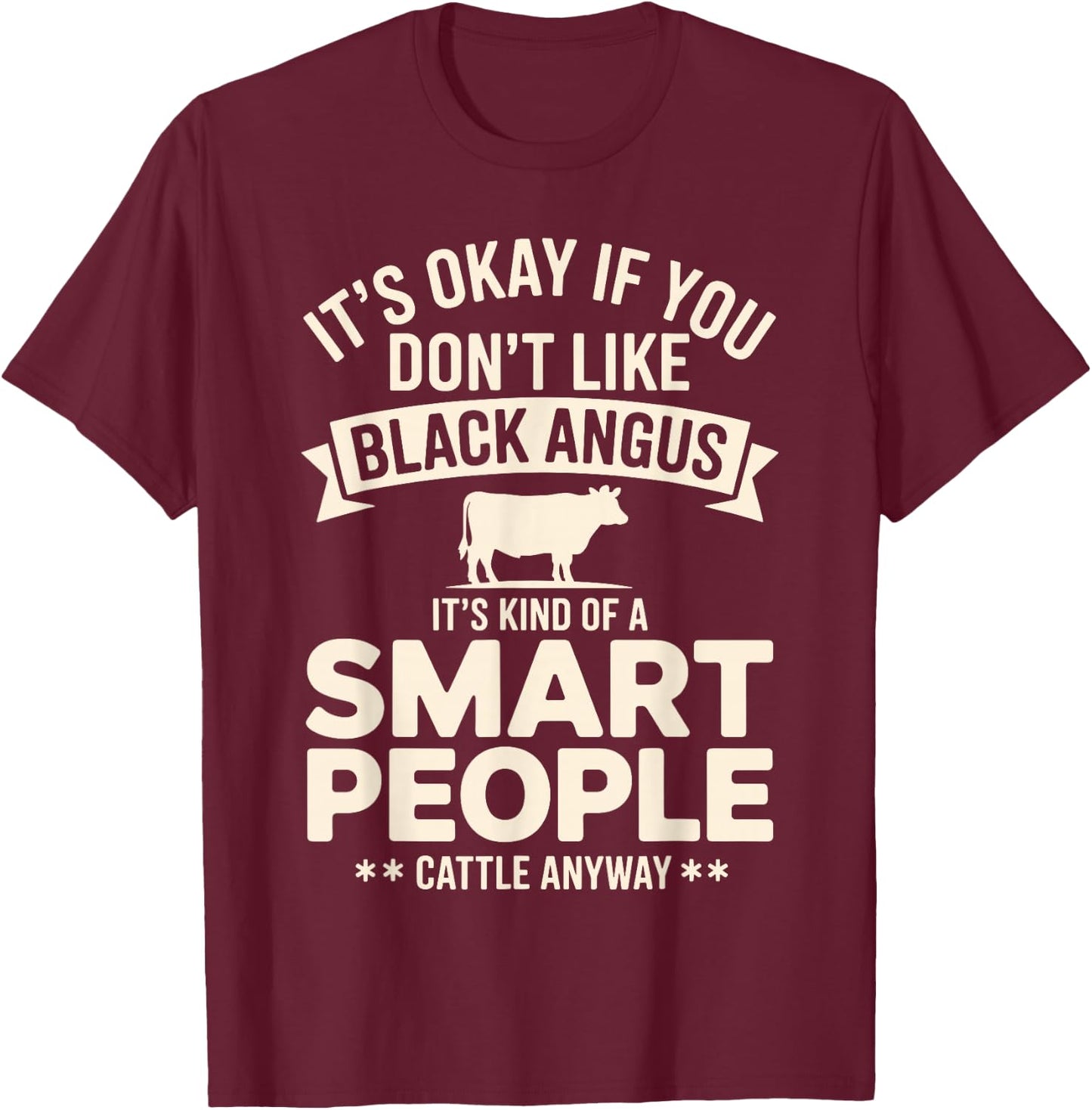 Funny Black Angus Art Women Beef Cattle Rancher T-Shirt - T-Shirt | Maroon