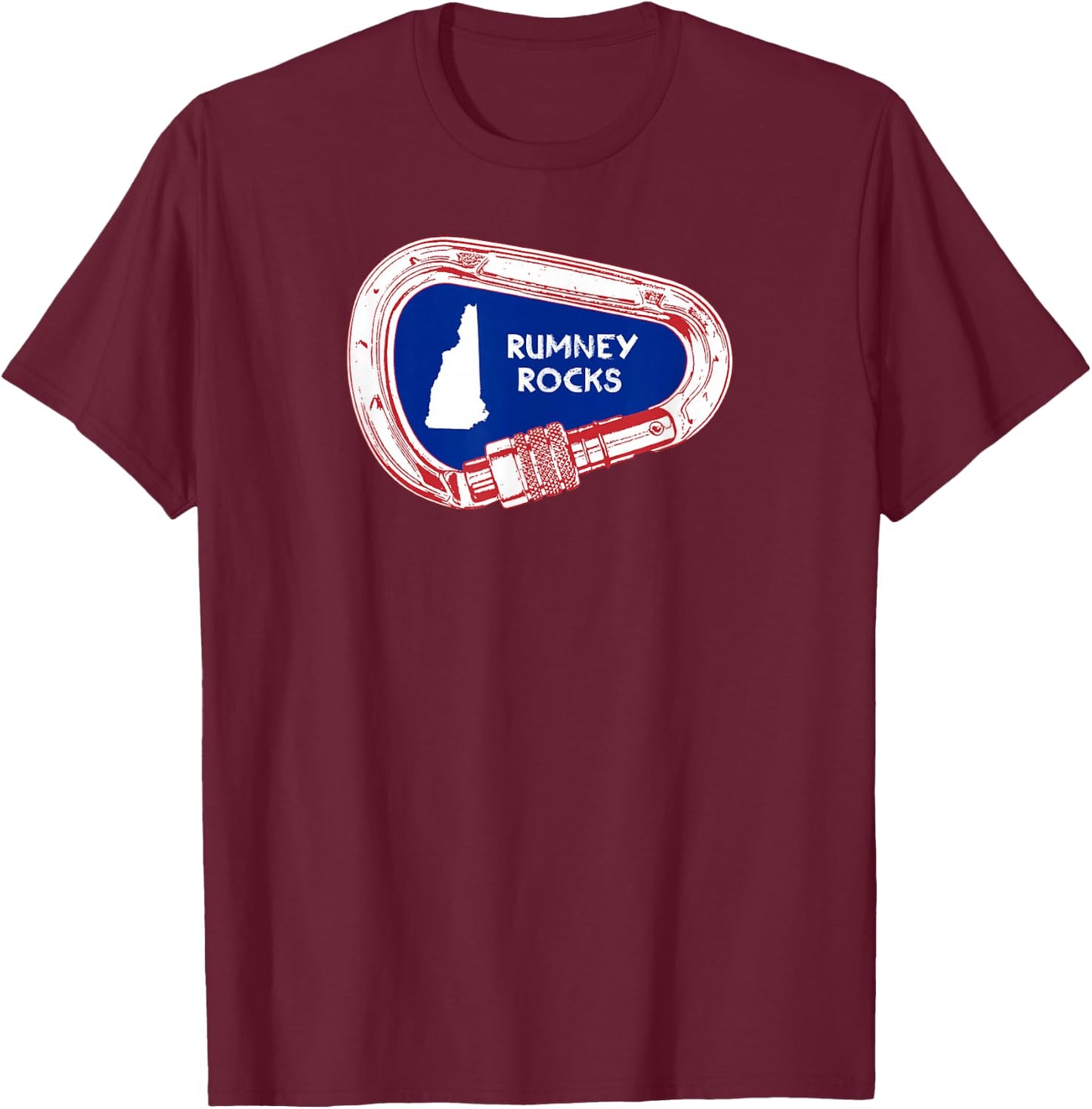 Rumney Rocks Climbing Carabiner T-Shirt - T-Shirt | Maroon