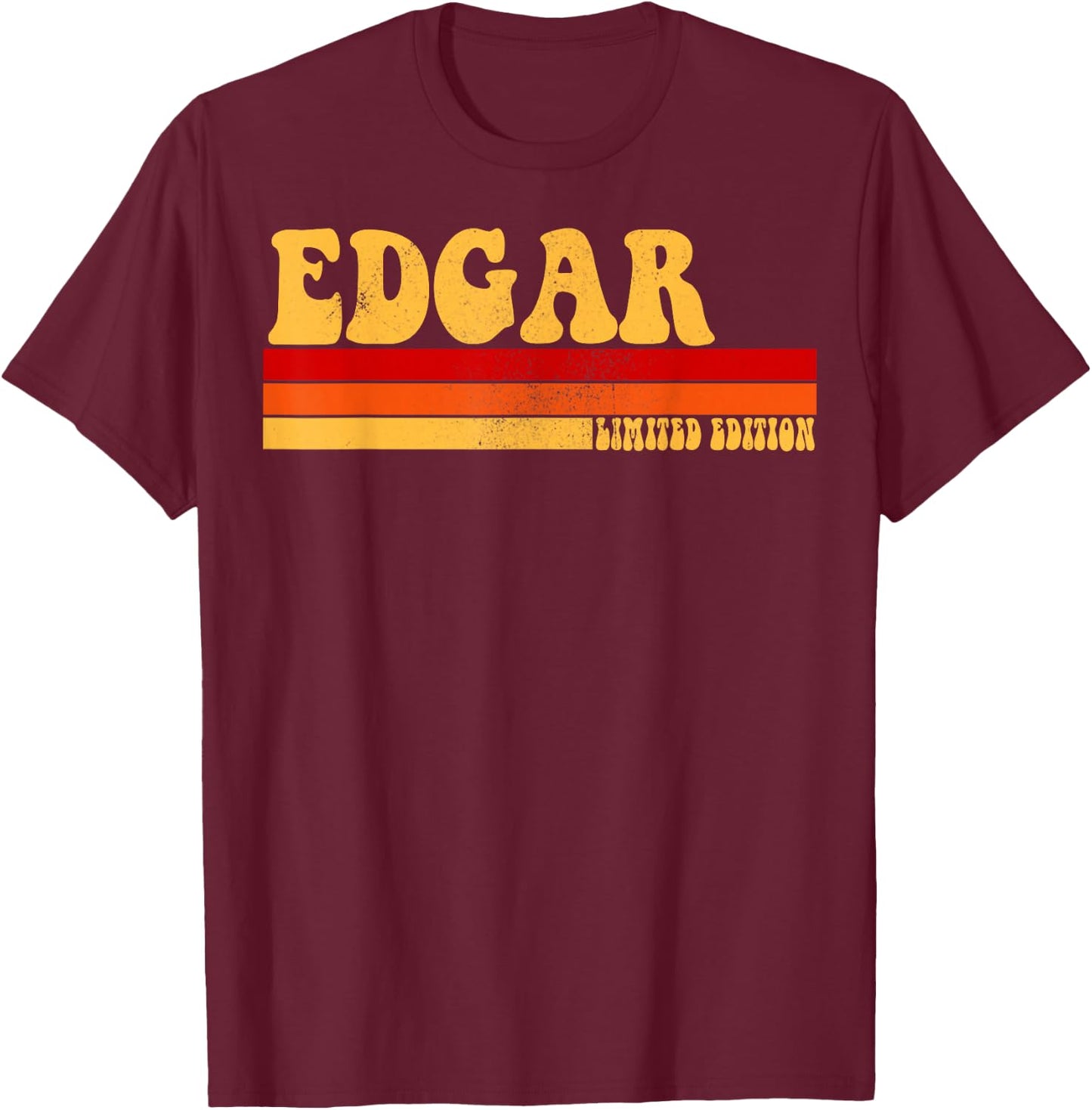 EDGAR Name Personalized Idea Men Retro Vintage EDGAR T-Shirt - T-Shirt | Maroon