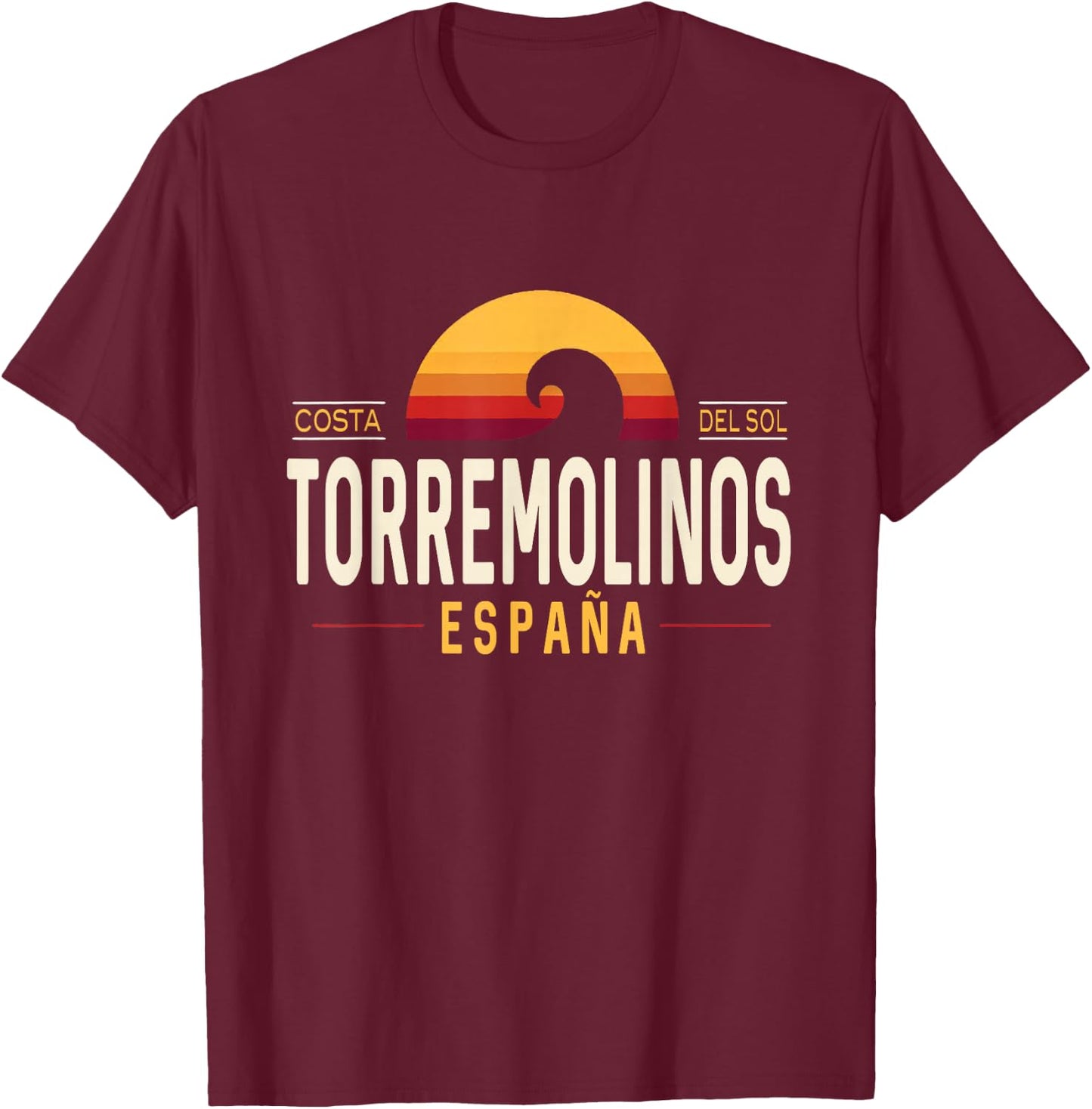 Torremolinos Spain | Torremolinos Costa del Sol España Wave T-Shirt - T-Shirt | Maroon