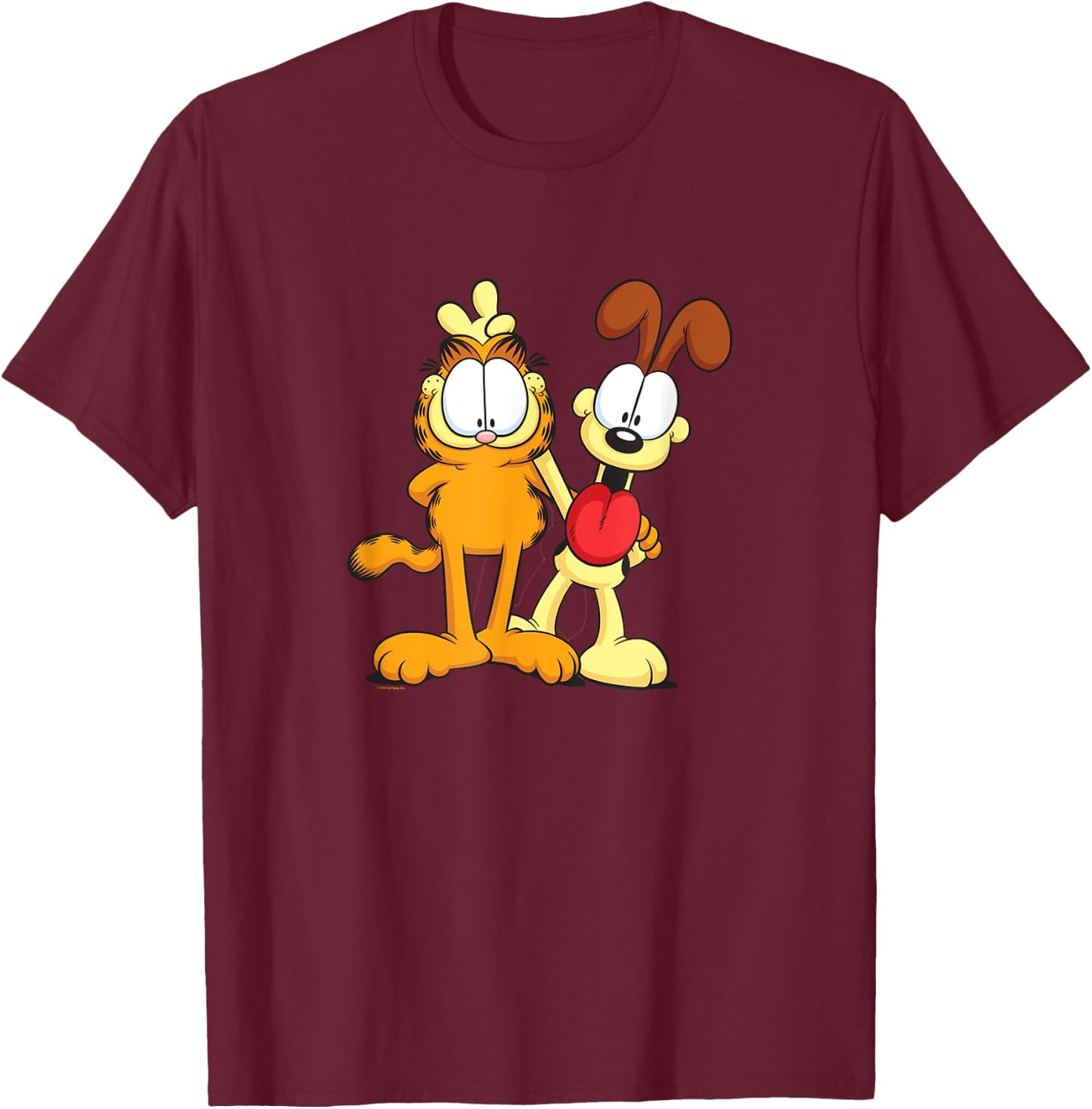 Garfield Classic Odie Smiling Happy Photo Pose Bunny Ears T-Shirt - T-Shirt | Maroon