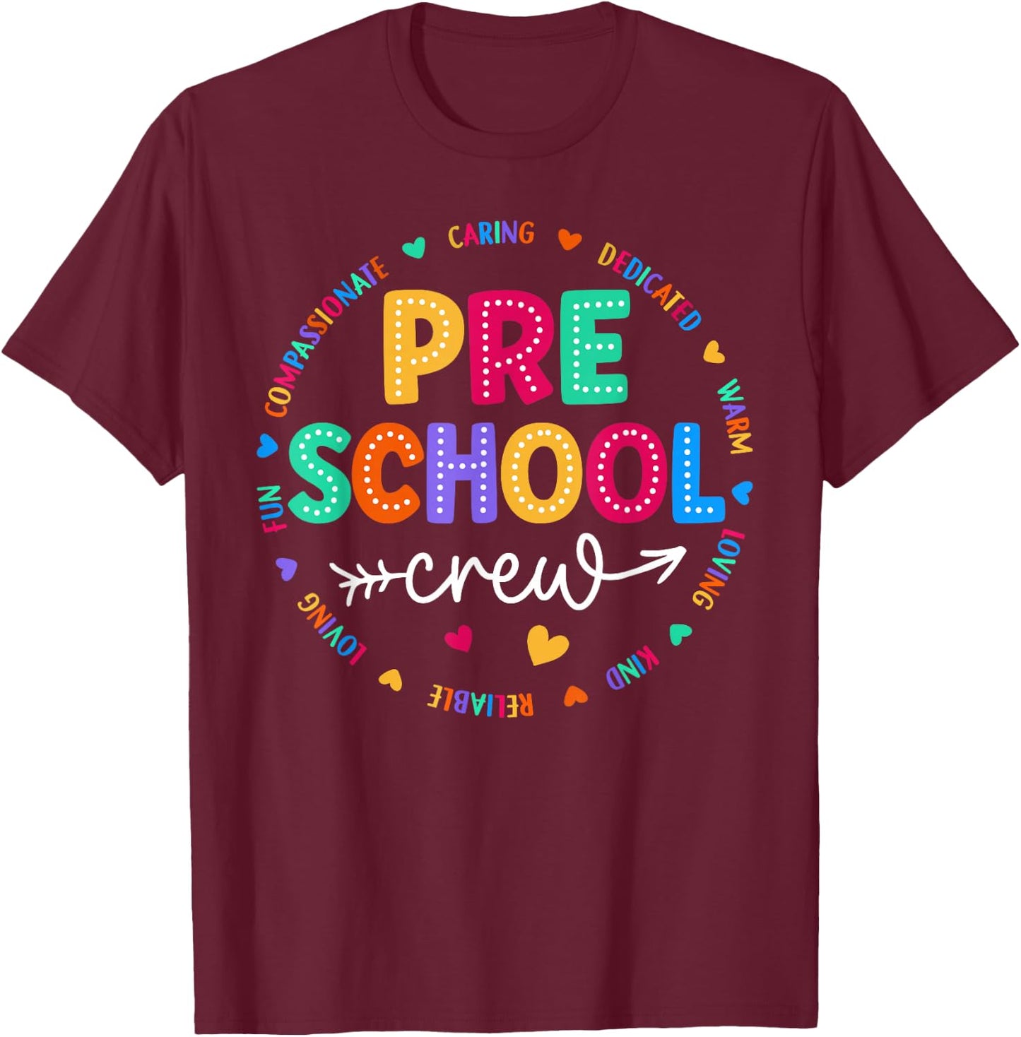 Preschool Crew Back To School Preschool Teacher Student T-Shirt - T-Shirt | Maroon