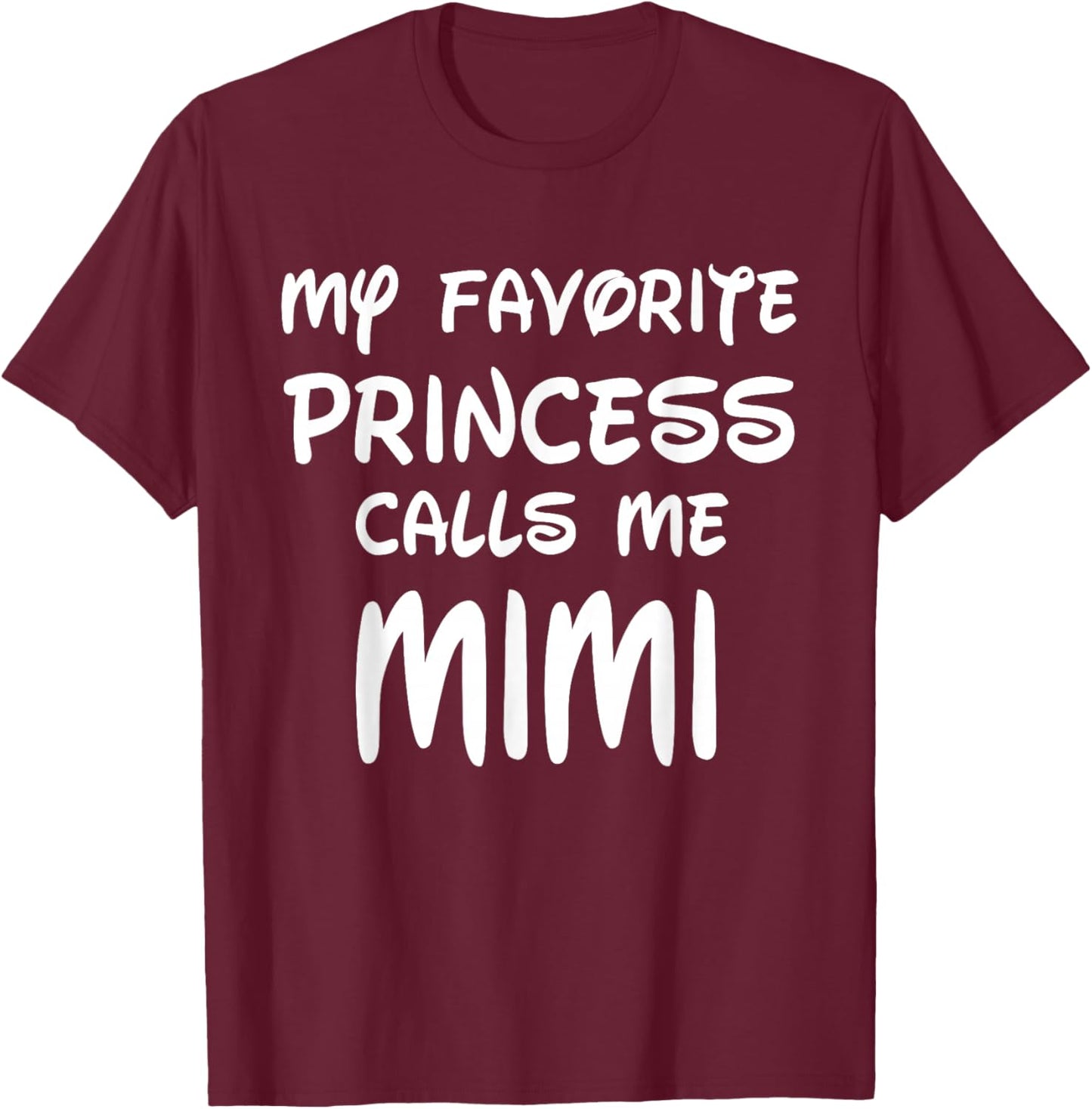 My Favorite Princess Calls Me Mimi Vintage Christmas Xmas T-Shirt - T-Shirt | Maroon