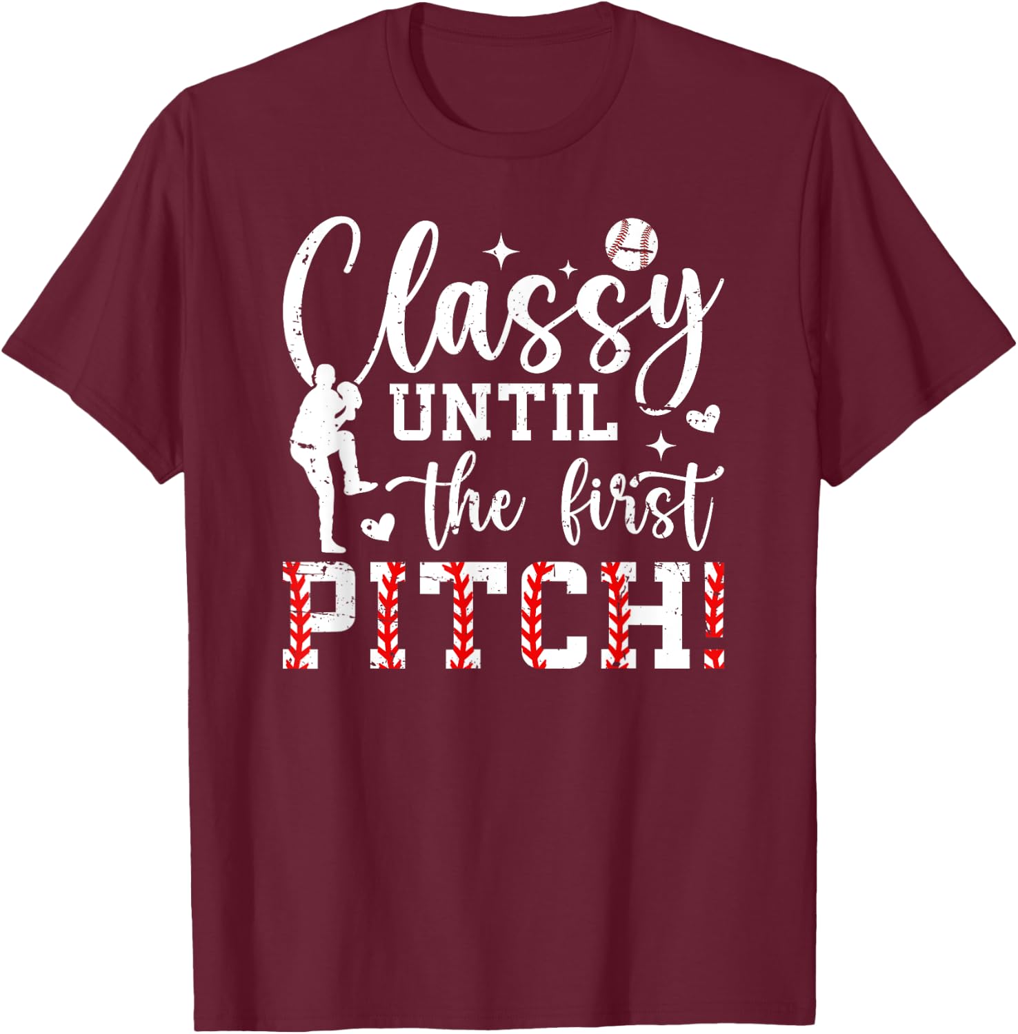 Baseball Pitcher Mom Funny Mom Of A Baseball Pitcher Mama T-Shirt - T-Shirt | Maroon