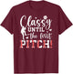 Baseball Pitcher Mom Funny Mom Of A Baseball Pitcher Mama T-Shirt - T-Shirt | Maroon