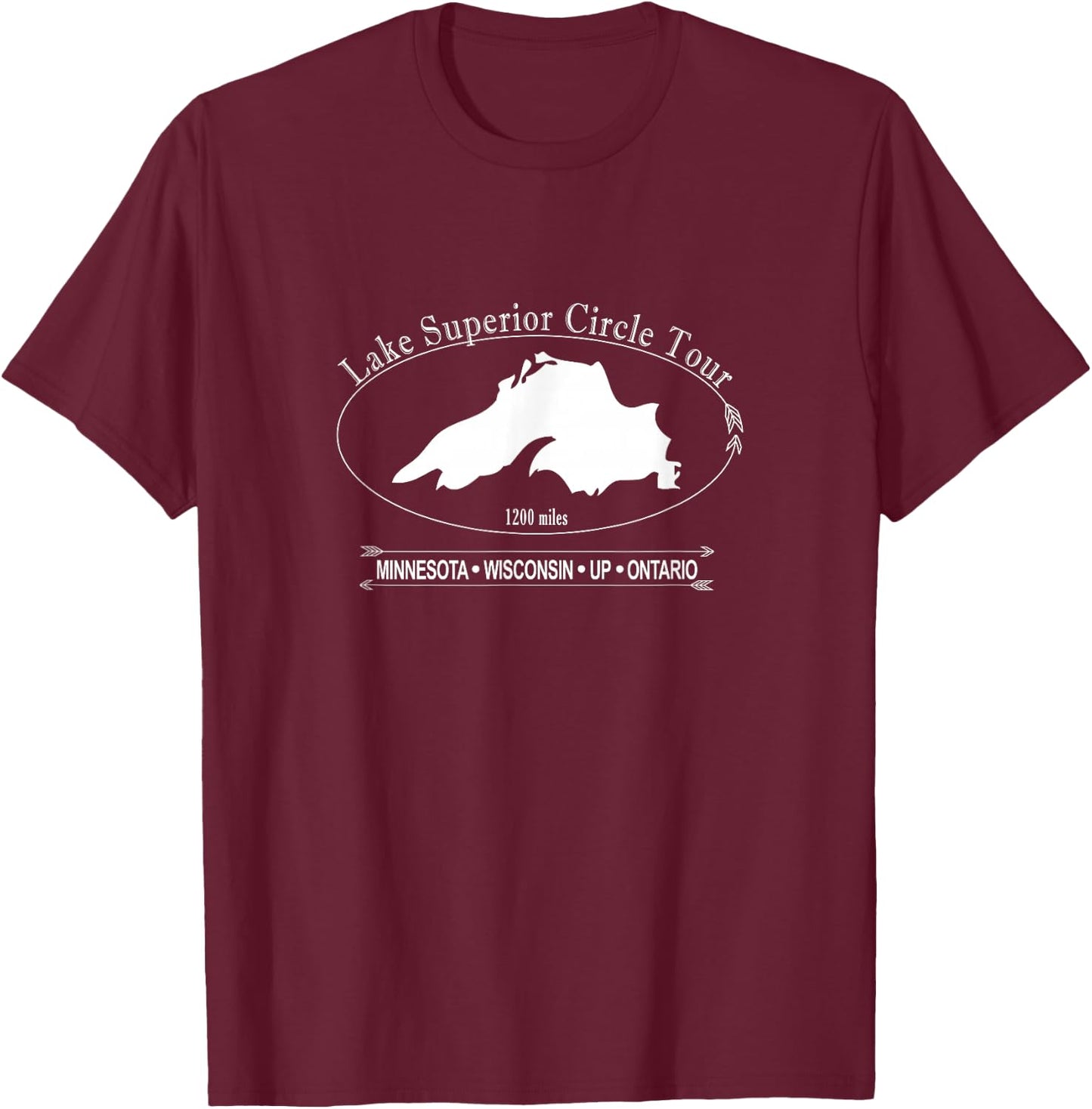 Lake Superior Circle Tour: Minnesota, Wisconsin, UP, Ontario T-Shirt - T-Shirt | Maroon