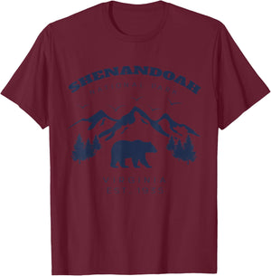Vintage Shenandoah National Park for kids Hiking Camping T-Shirt - T-Shirt | Maroon