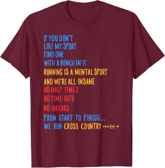 We Run Cross Country Running Shirt CC Runner Gift T-Shirt - T-Shirt | Maroon