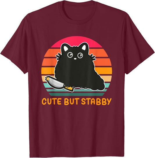 Cute But Stabby Apparel T-Shirt - T-Shirt | Maroon