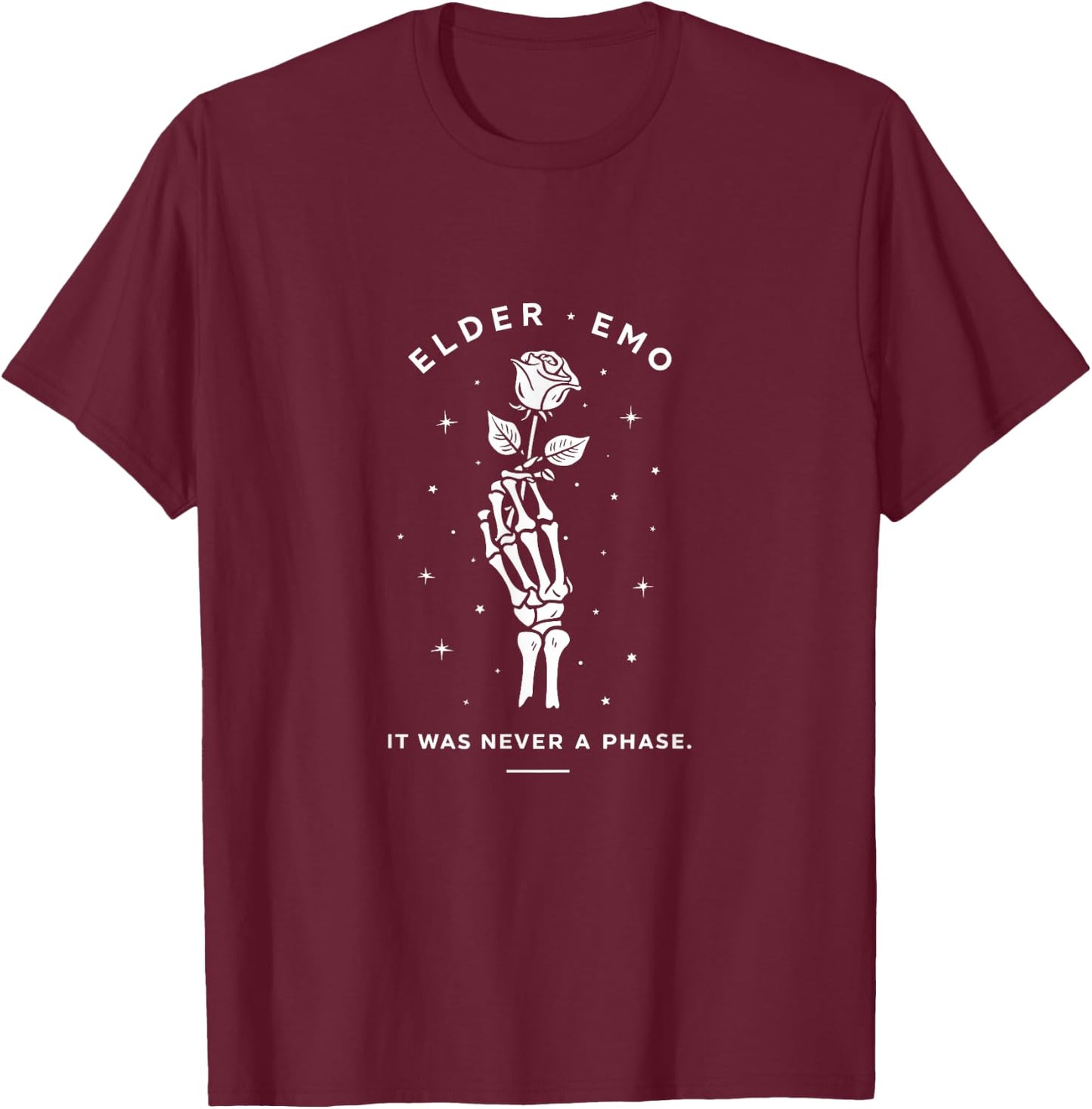 Elder Emo Club - It Wasn't a Phase Emo T-Shirt - T-Shirt | Maroon