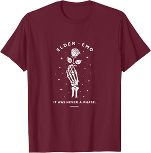 Elder Emo Club - It Wasn't a Phase Emo T-Shirt - T-Shirt | Maroon