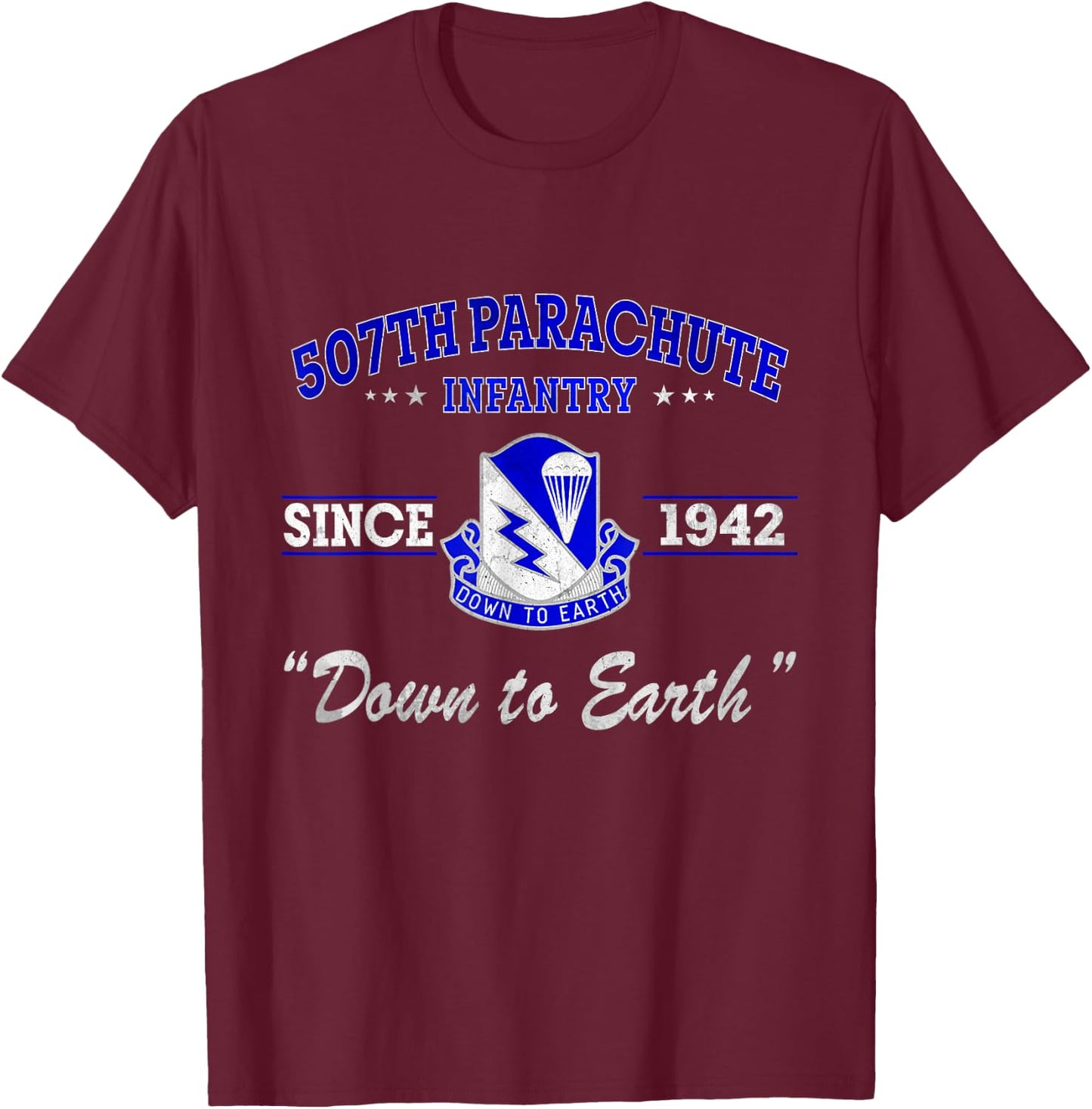 507th Parachute Infantry Regiment Veteran Father Day T-Shirt - T-Shirt | Maroon