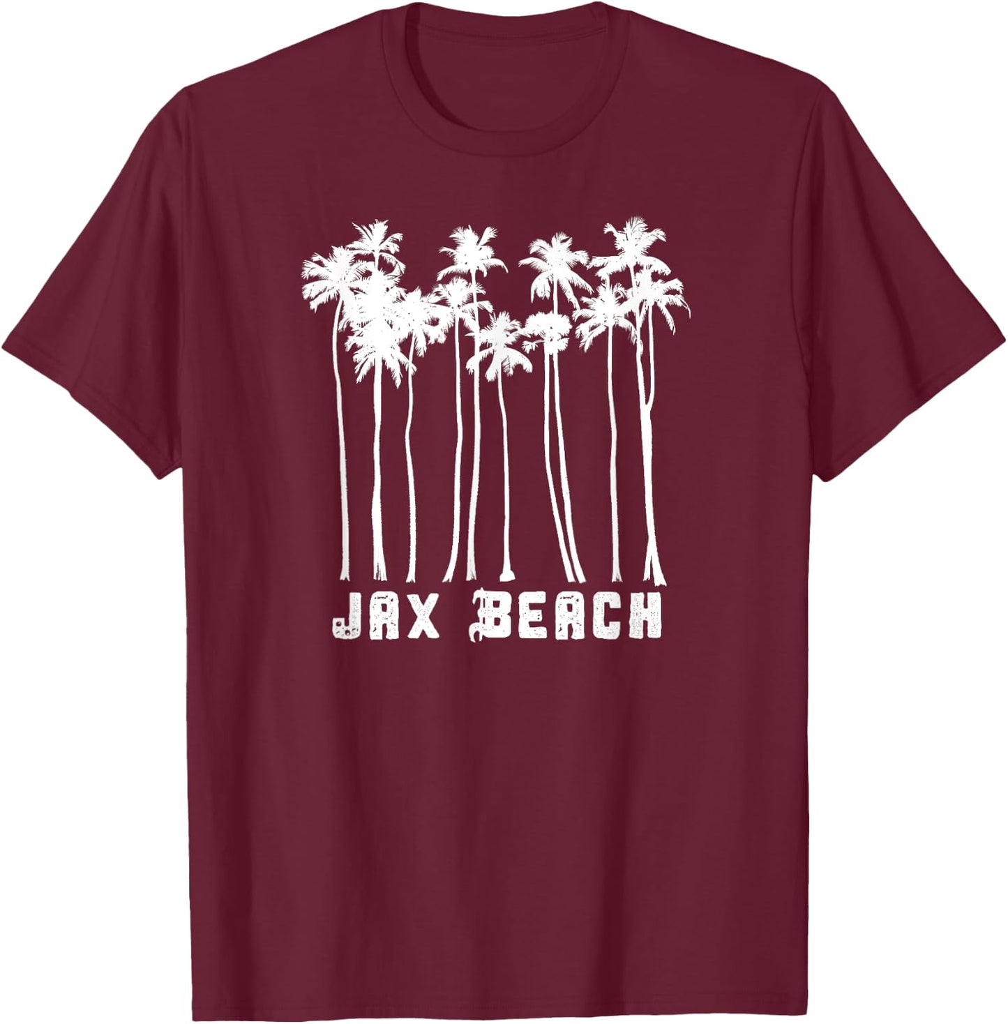 Jax Beach Florida Vacation Vintage Jacksonville FL Holiday T-Shirt - T-Shirt | Maroon